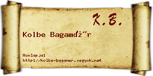 Kolbe Bagamér névjegykártya